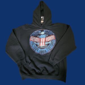 New! Harley-Davidson Black Hoodie with Speed Power Graphic
